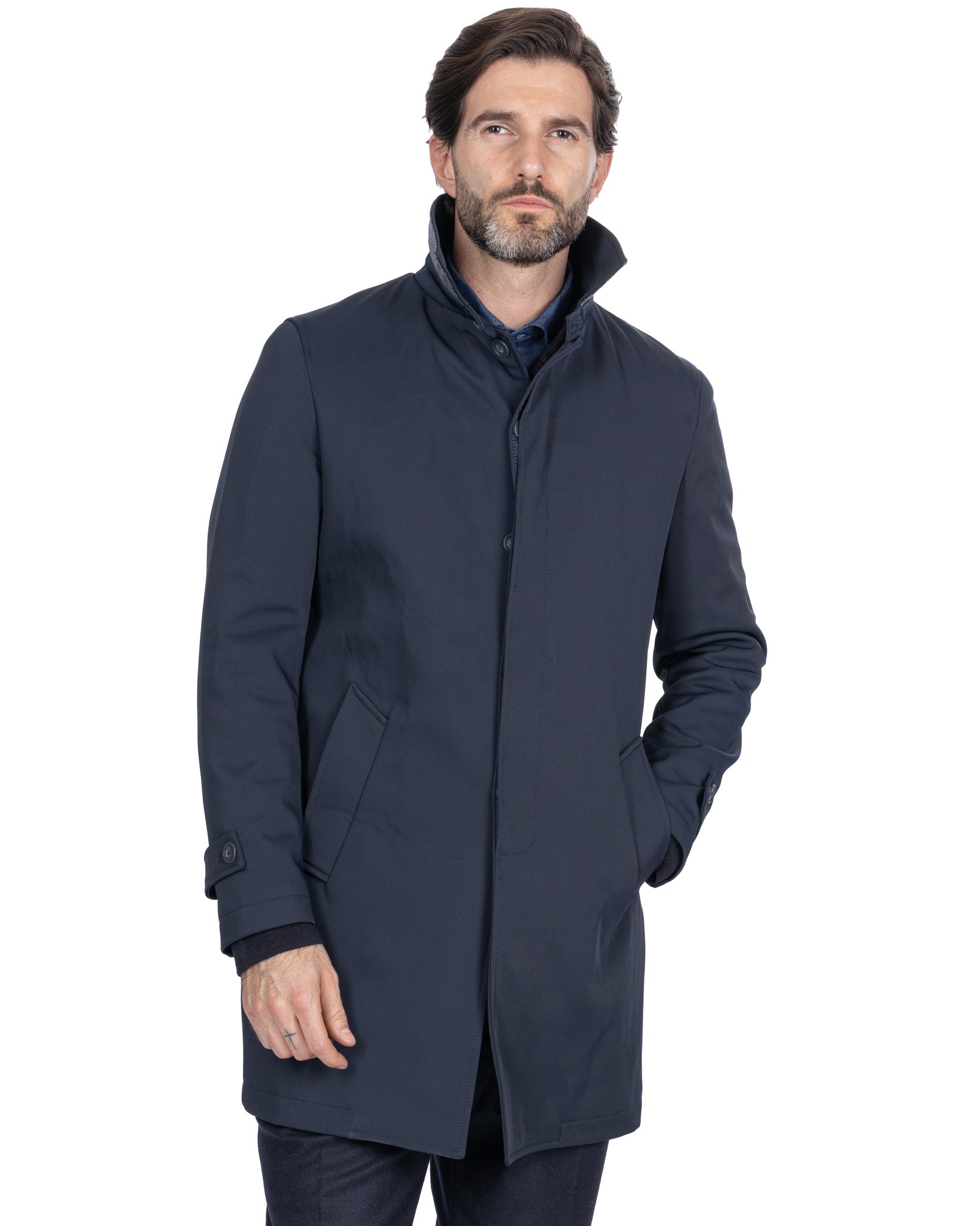 Trench Tyler tecnico trapuntato blu