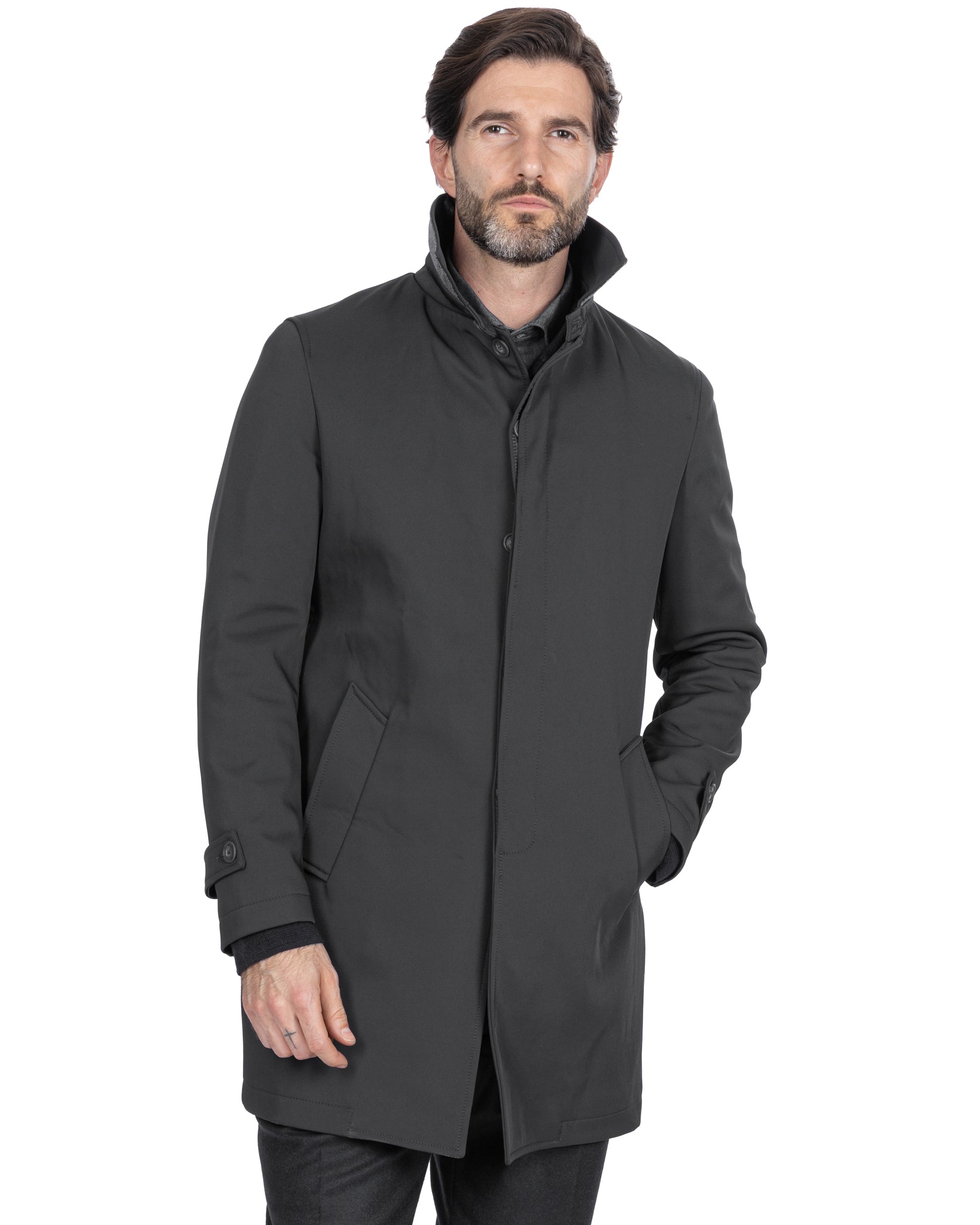 Trench Tyler tecnico trapuntato nero