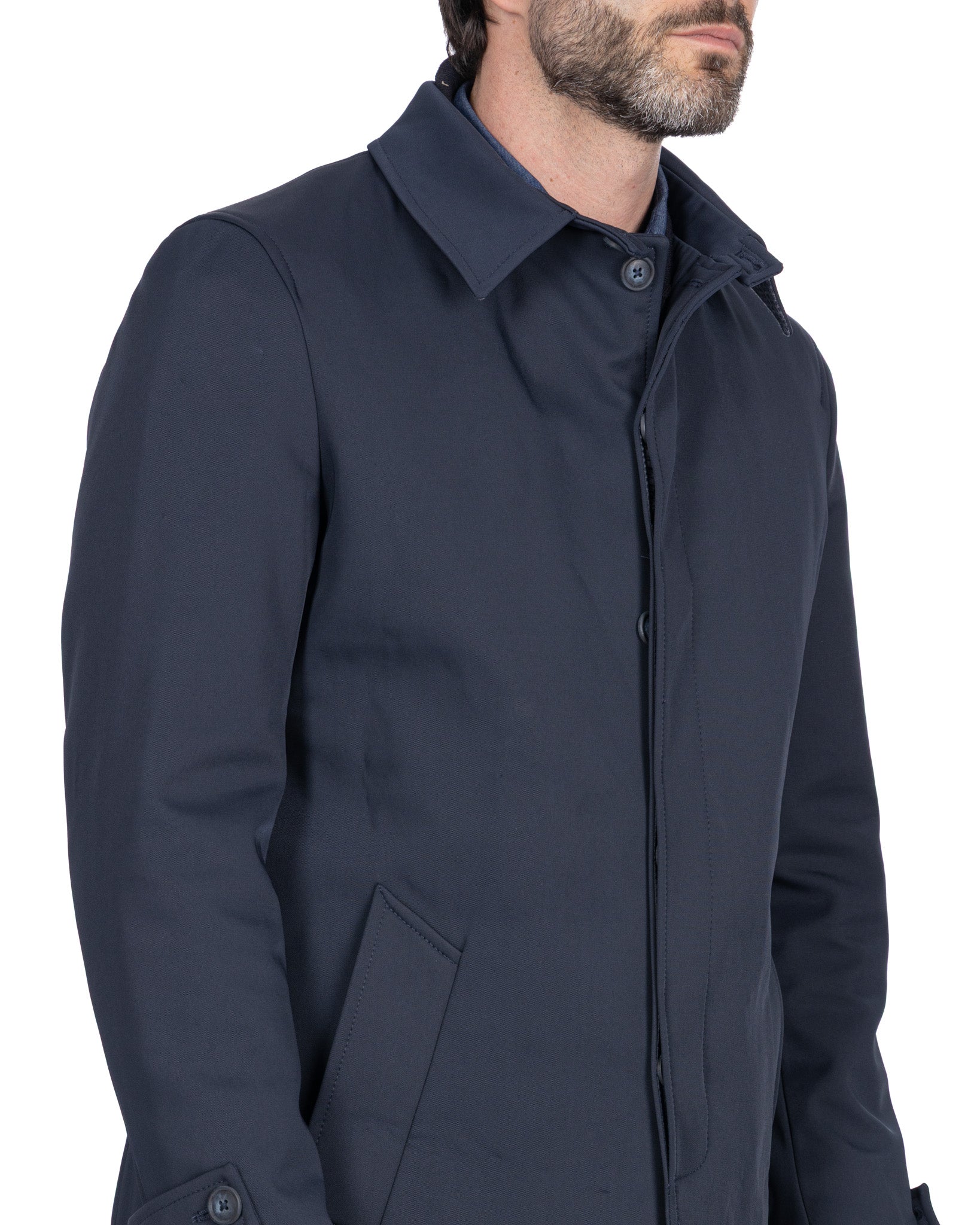 Trench Tyler tecnico trapuntato blu