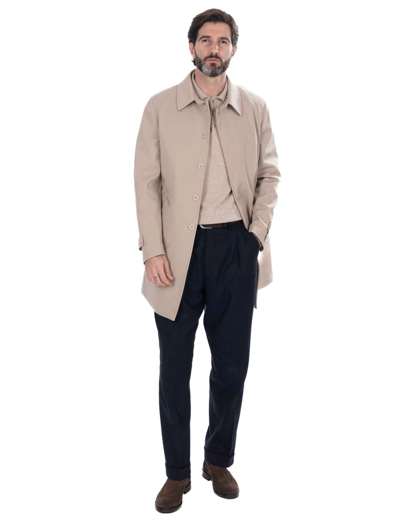 Trench Tyler tecnico trapuntato beige