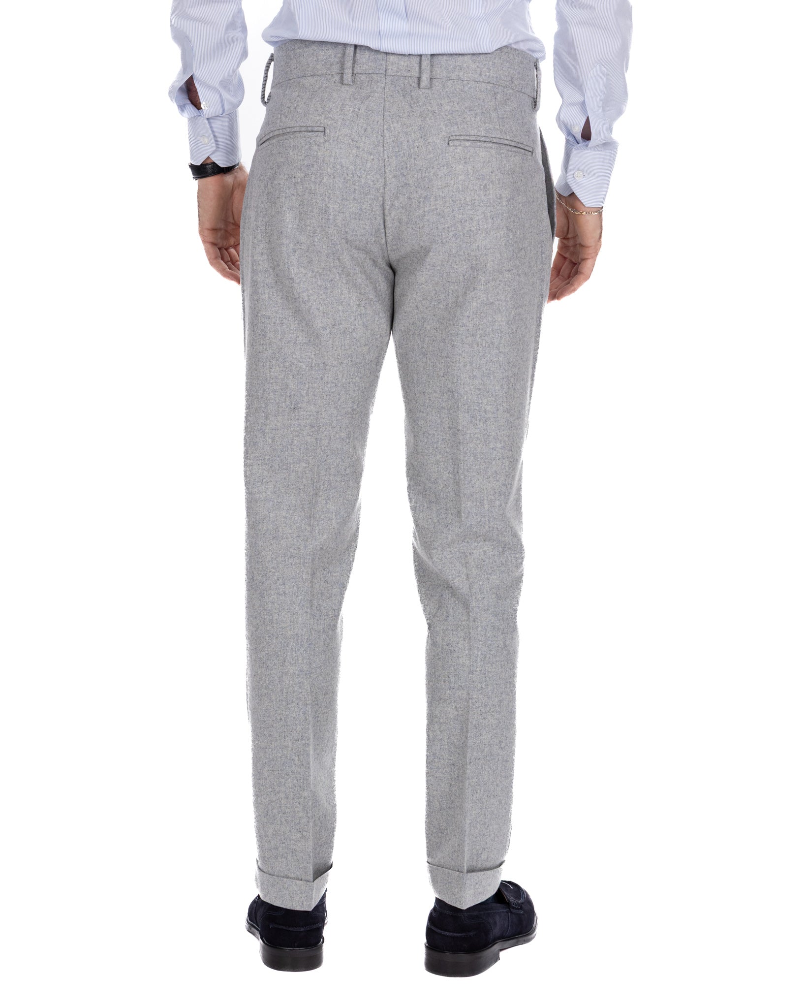 Pantalone Canon in flanella grigio chiaro