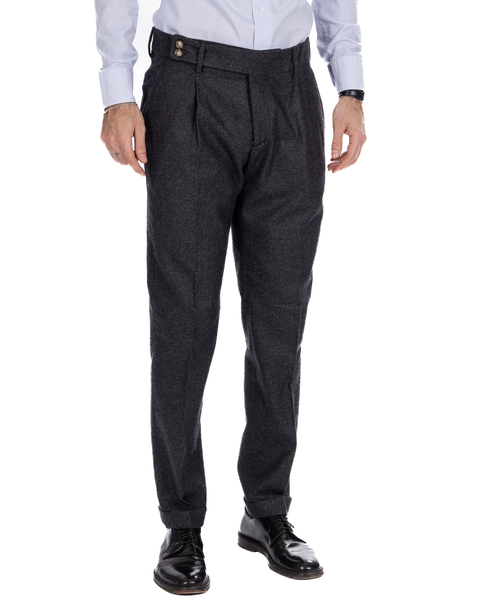 Pantalone Canon in flanella antracite