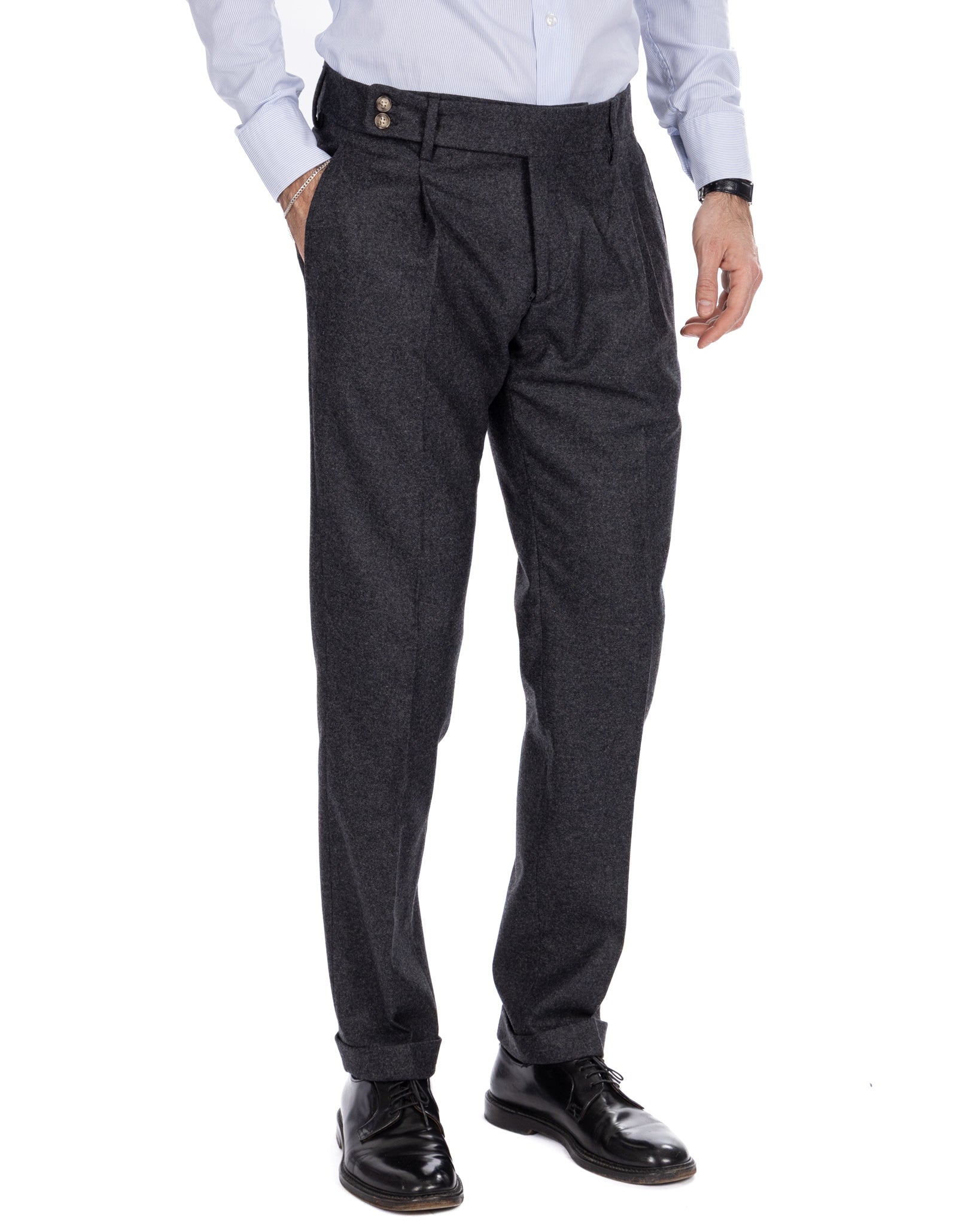 Pantalone Canon in flanella antracite