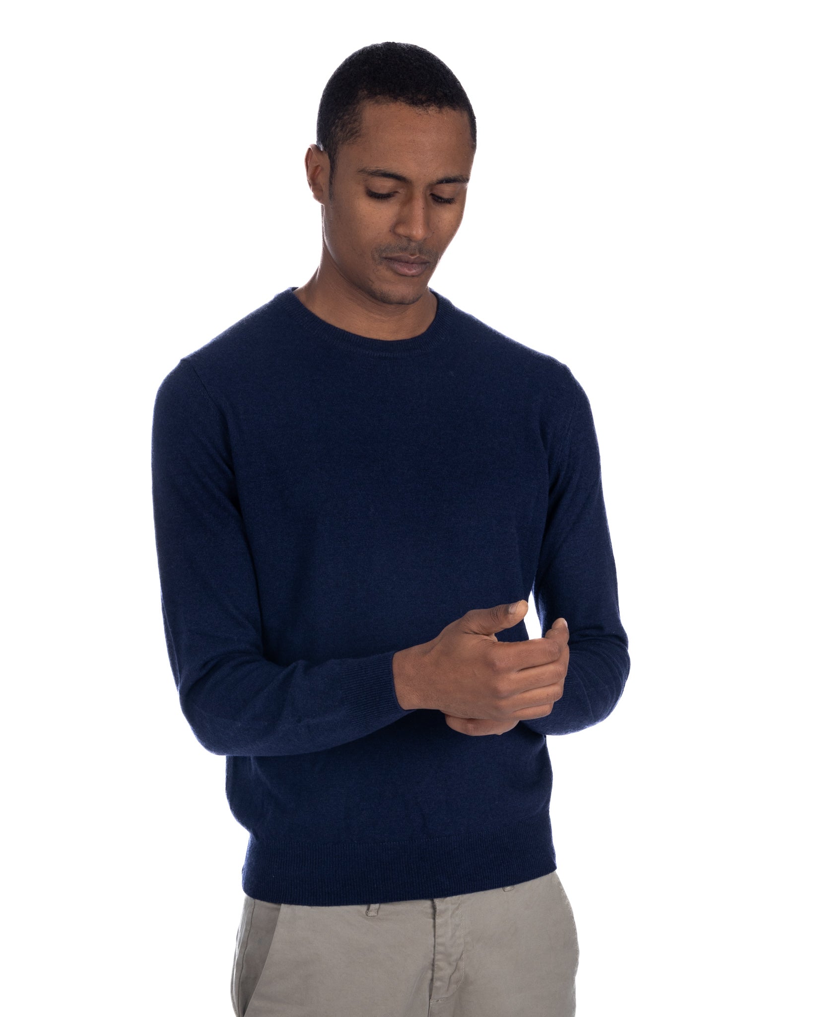 Girocollo Dustin in misto cachemire blu