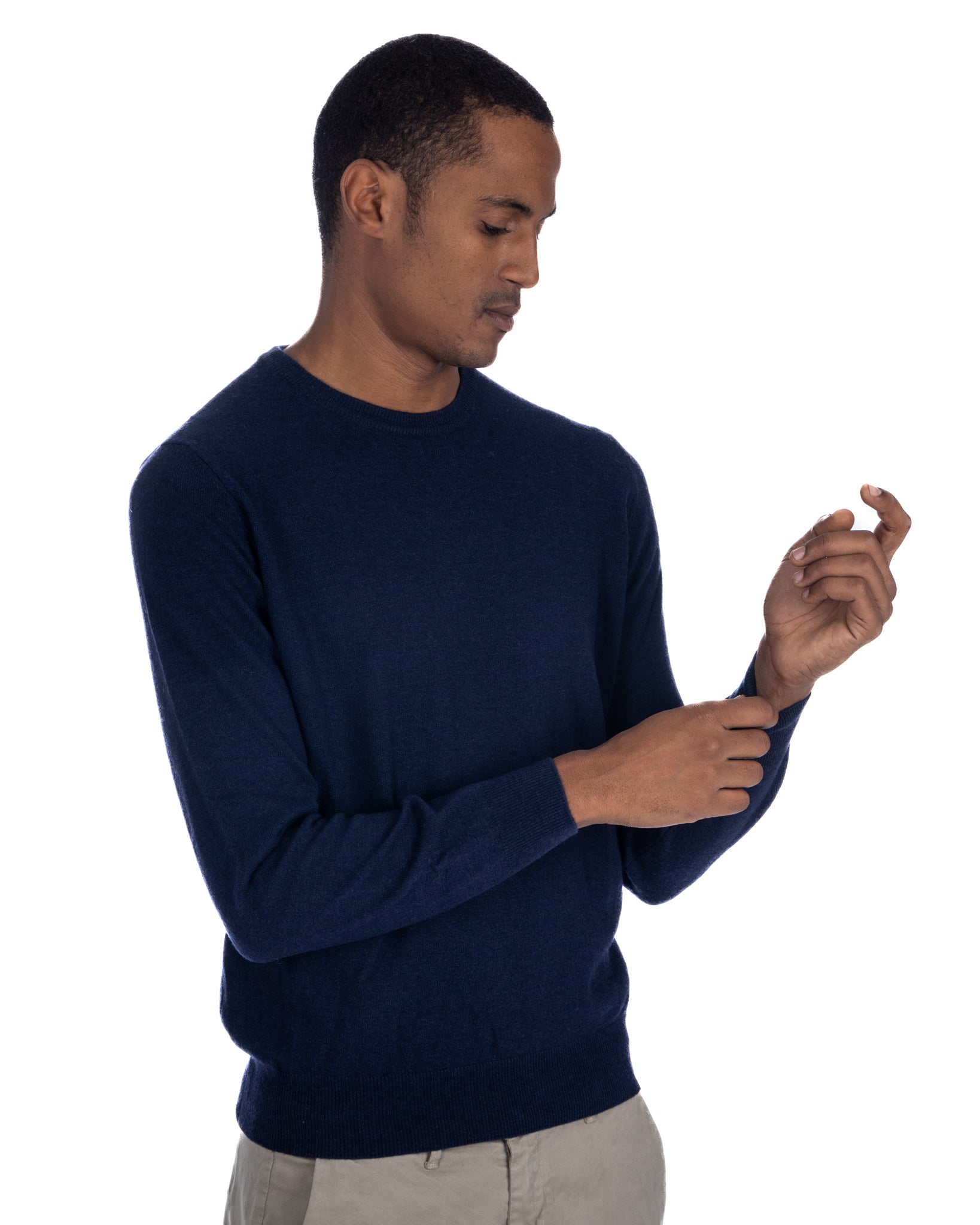 Girocollo Dustin in misto cachemire blu