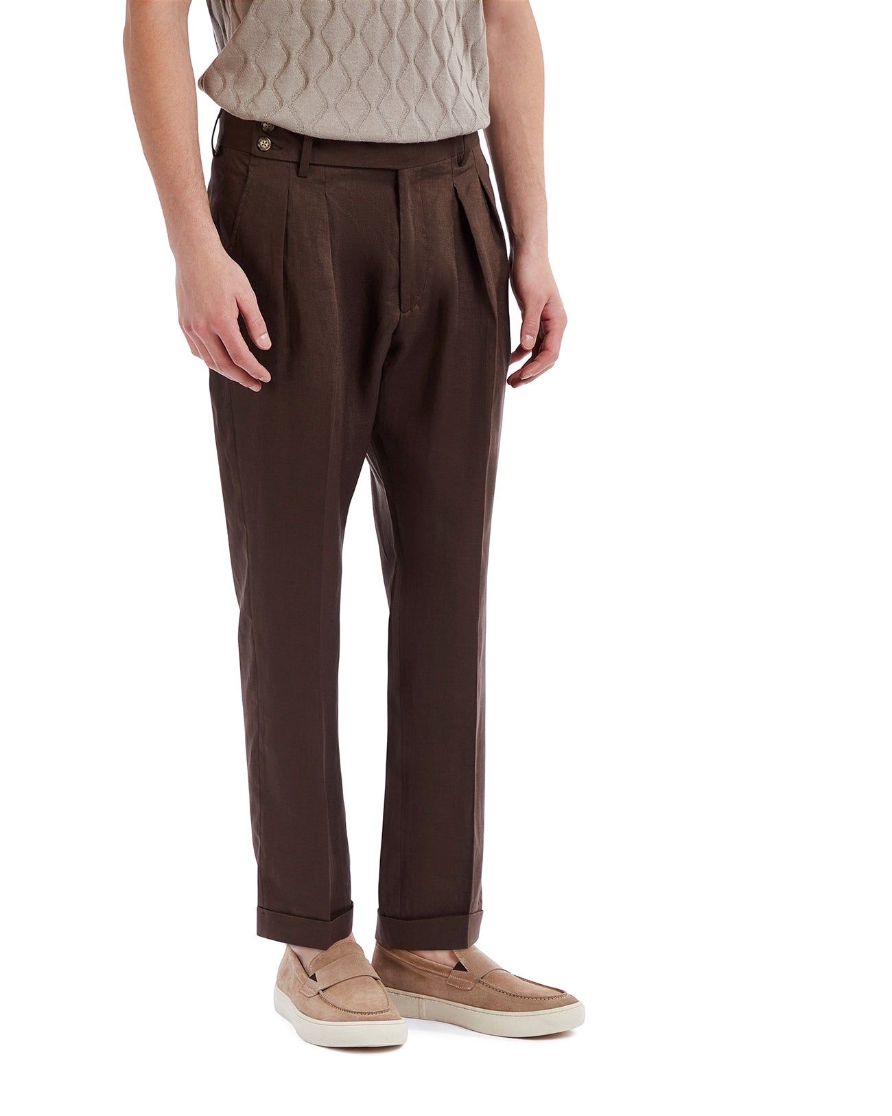 Pantalone Cargese in puro lino moro