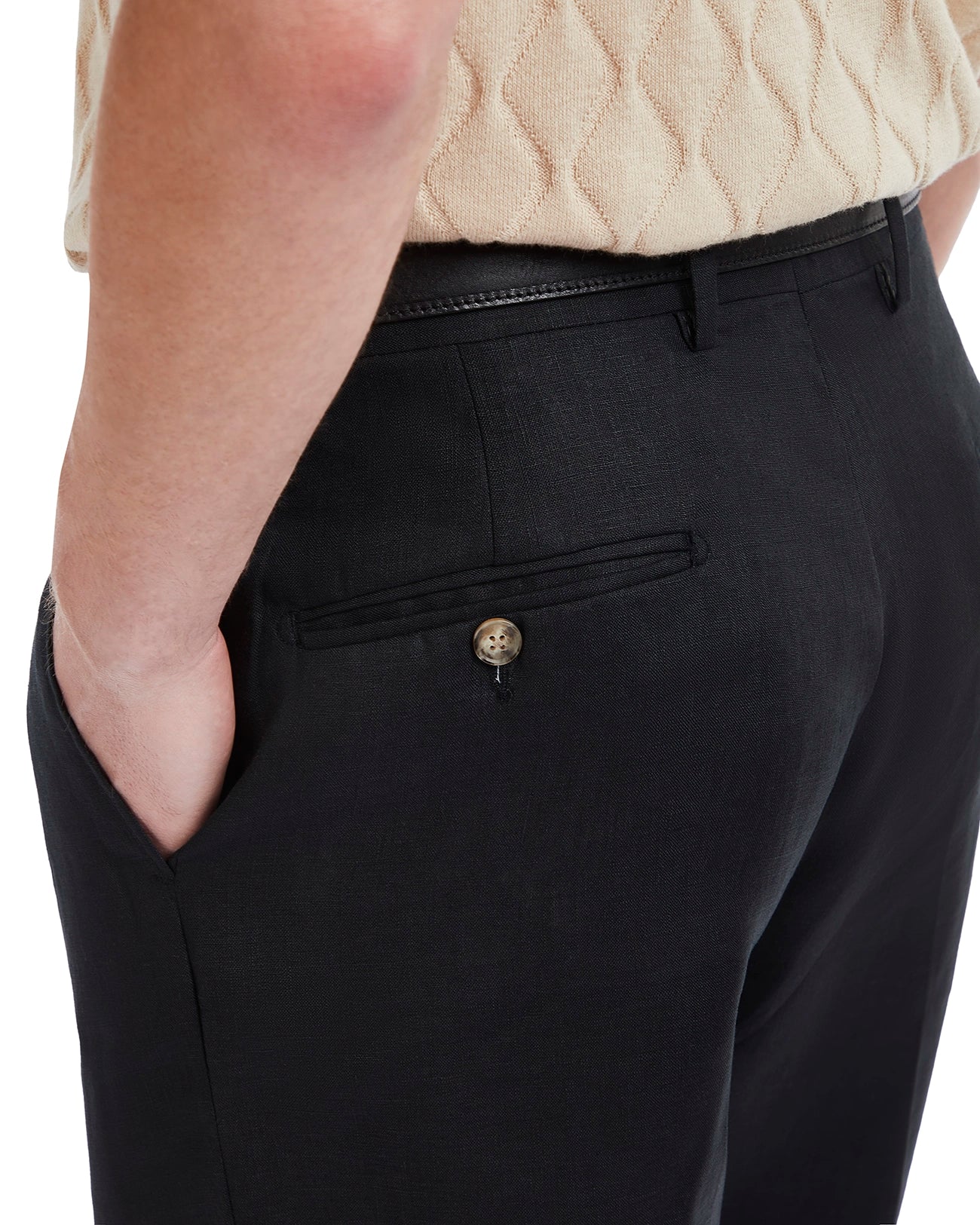 Pantalone Piana in puro lino nero
