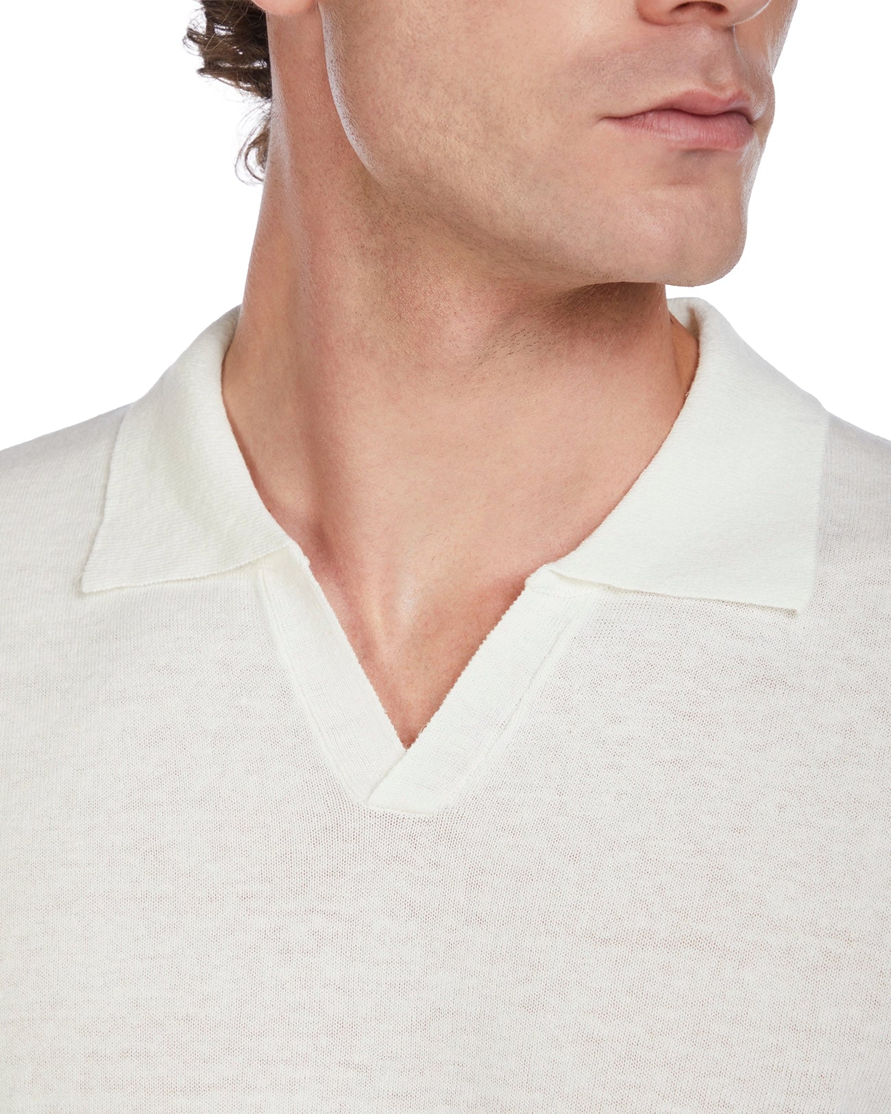 Polo Bandol in lino e cotone bianco