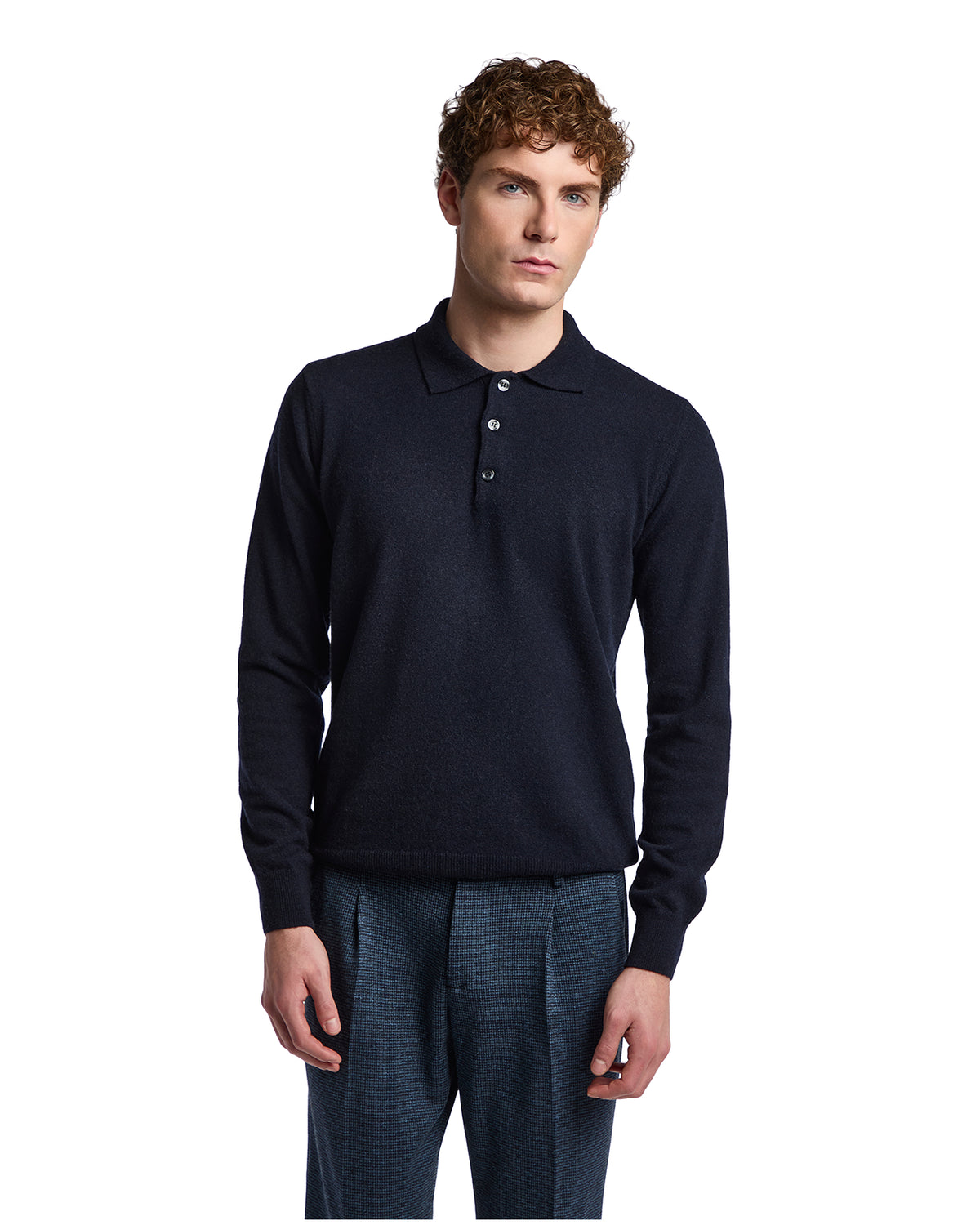 Polo Tiger in misto cachemire blu