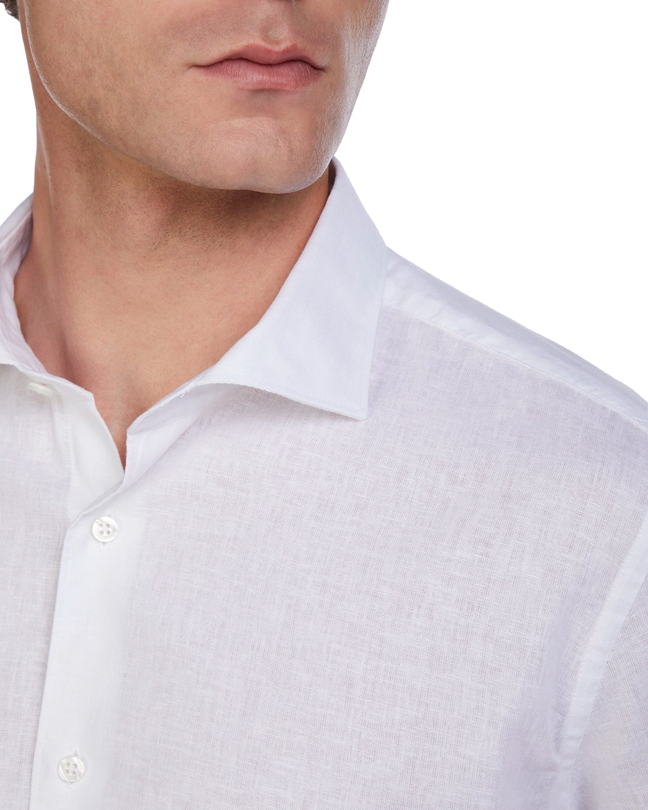 Camicia Rennes in lino e cotone bianca