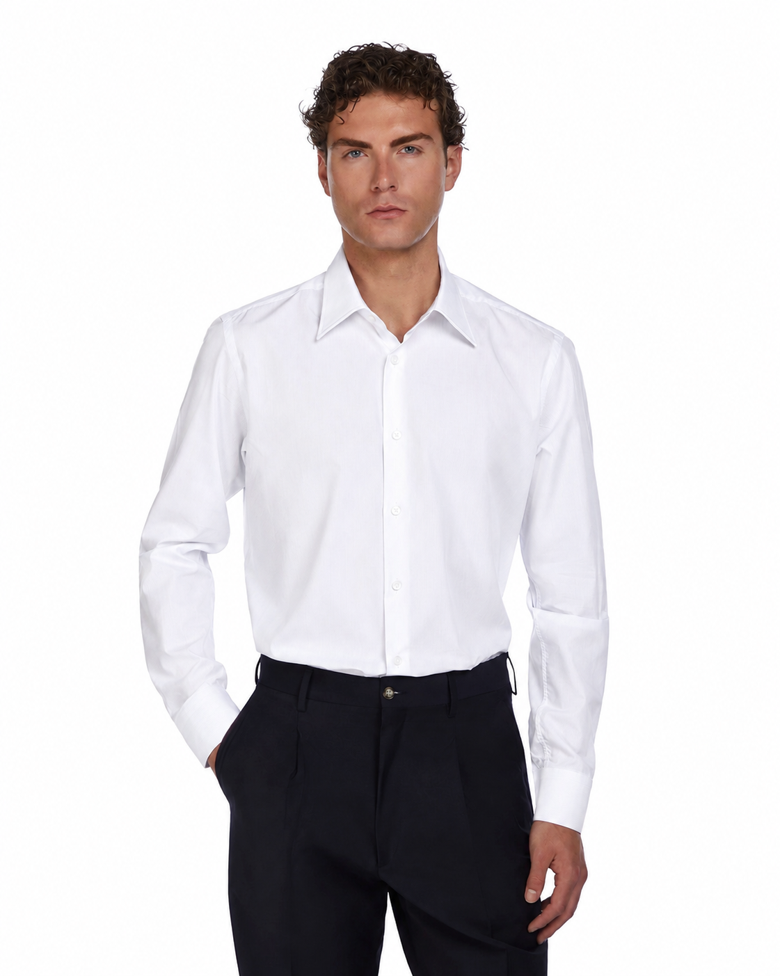 Camicia Heckler bianca in popeline di cotone