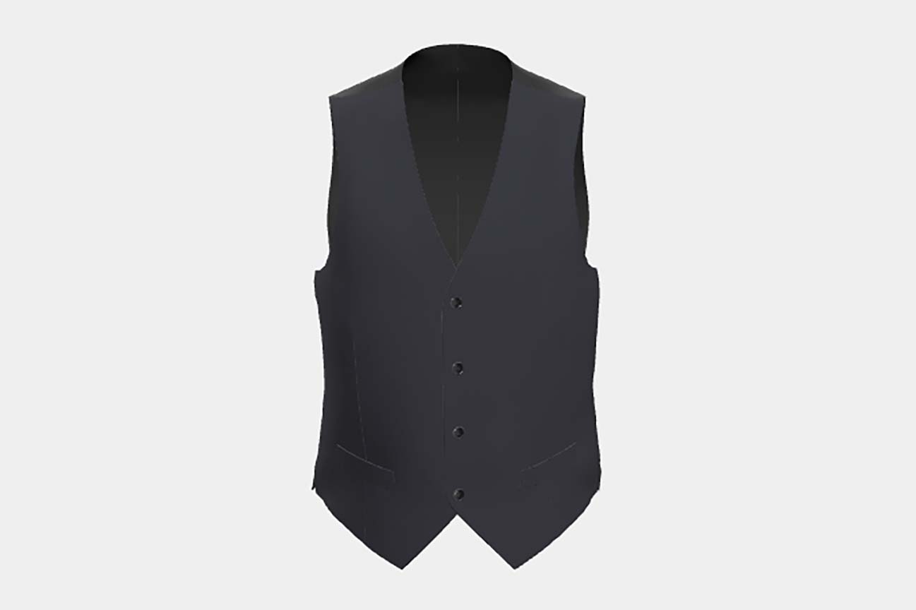 Gilet su misura lana 120s blu Canonico