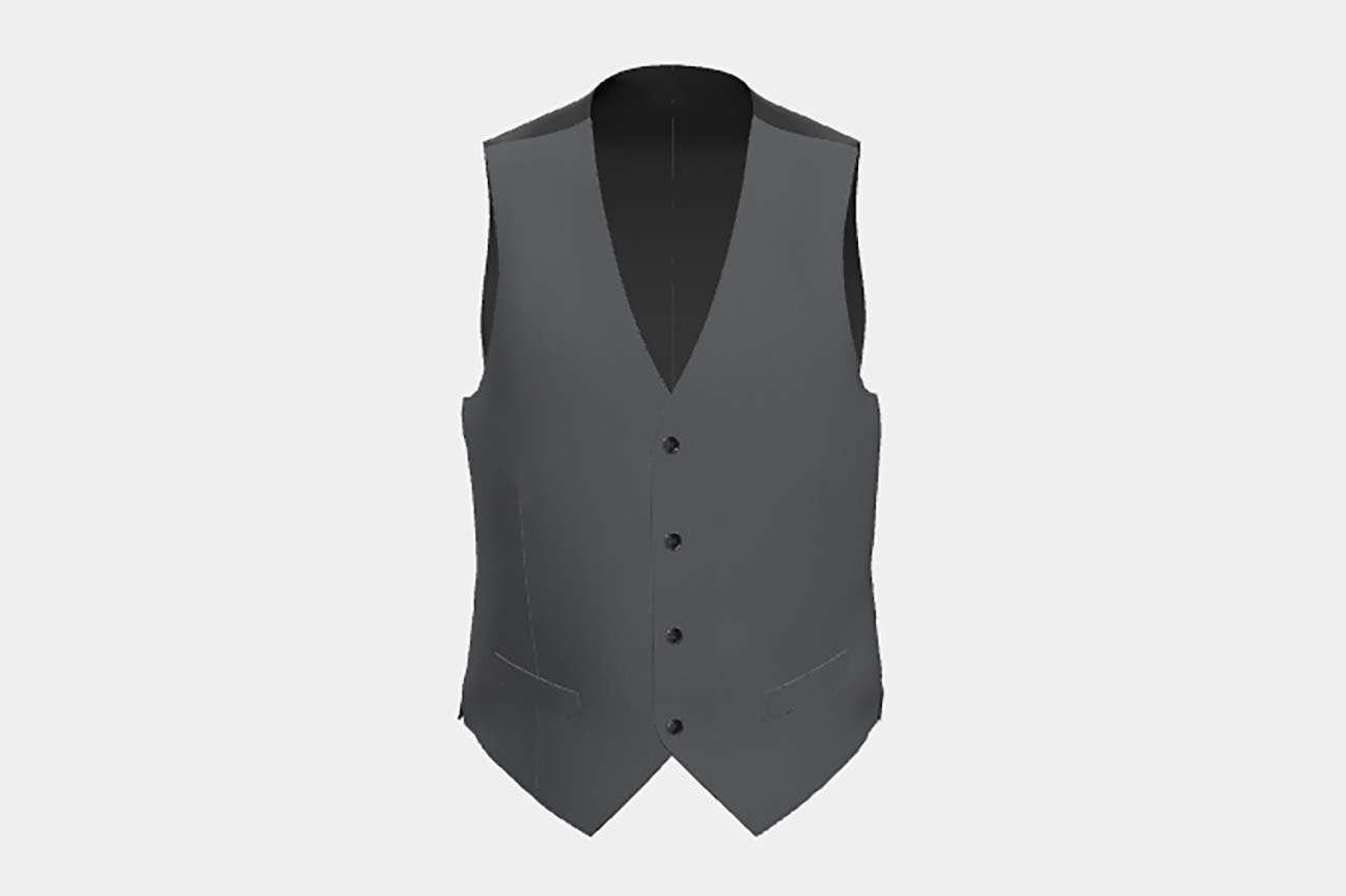 Gilet su misura lana e seta 150s grigio Caccioppoli