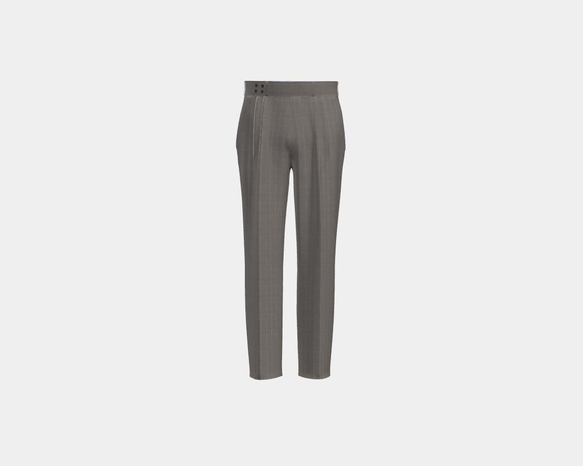 Pantalone con fascia su misura lana 110s beige Canonico