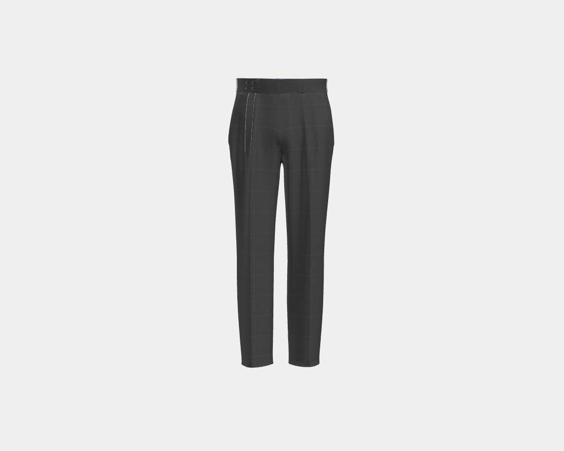 Pantalone con fascia su misura lana 150s grigio Loro Piana
