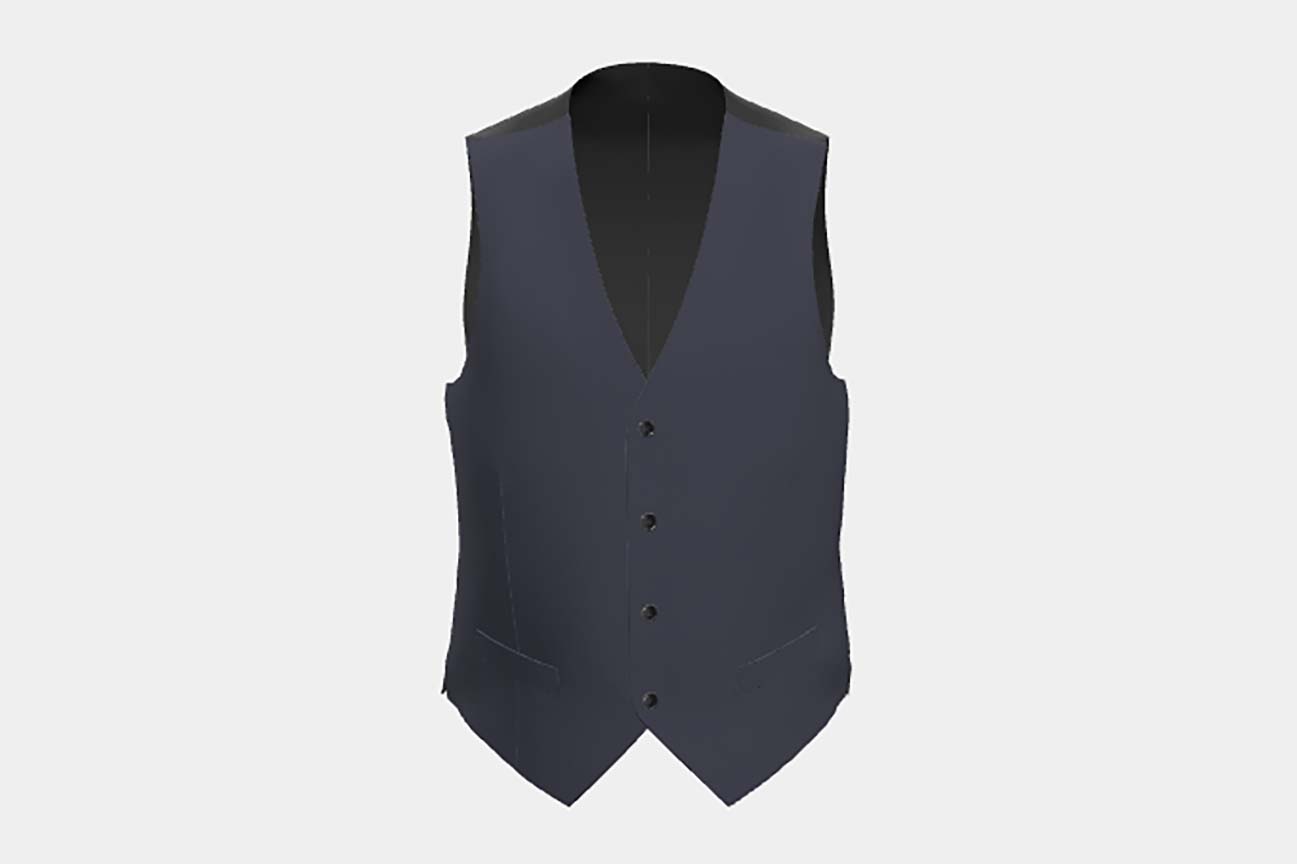 Gilet su misura lana 150s blu Loro Piana