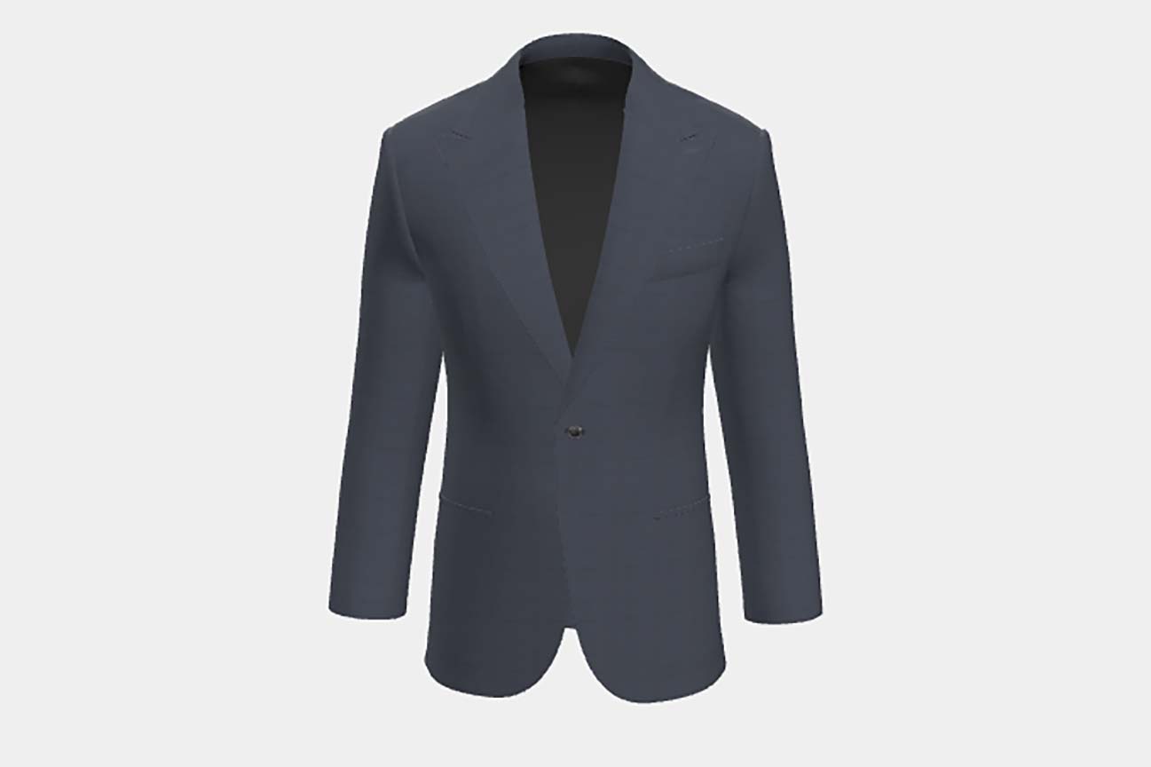 Giacca su misura lana 150s blu Loro Piana