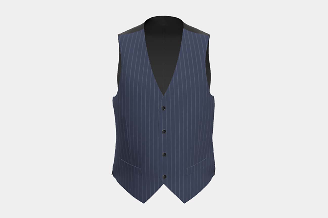 Gilet su misura lana 120s blu Canonico