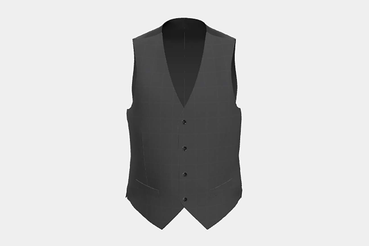 Gilet su misura lana 110s grigio Canonico