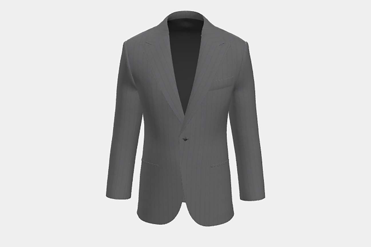 Giacca su misura lana 130s gessato grigio Caccioppoli