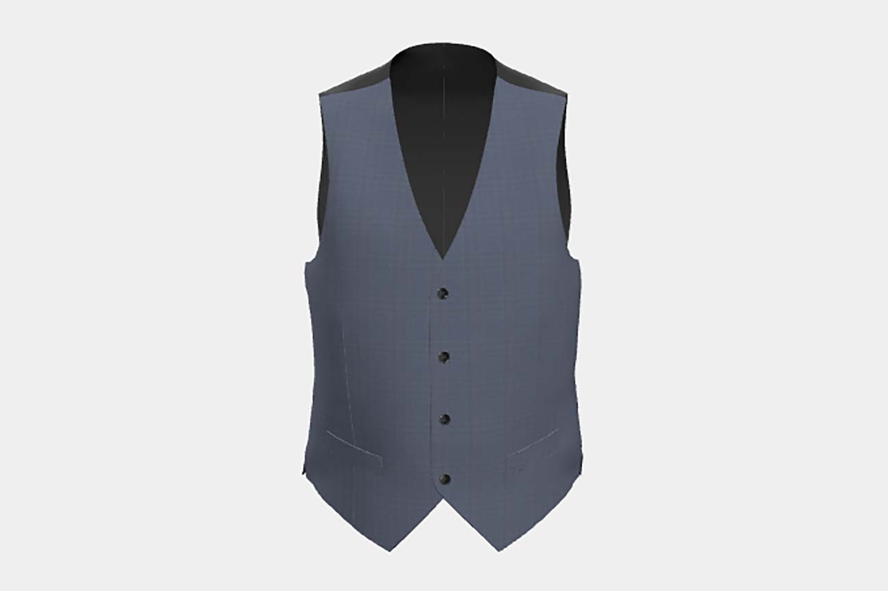 Gilet su misura lana e seta 150s blu chiaro Caccioppoli