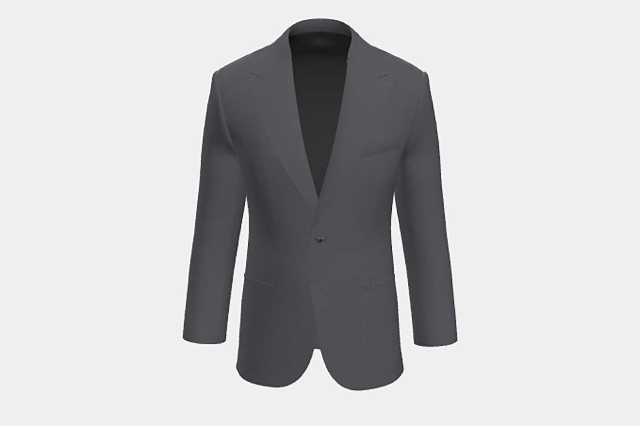 Giacca su misura lana 150s grigio Loro Piana