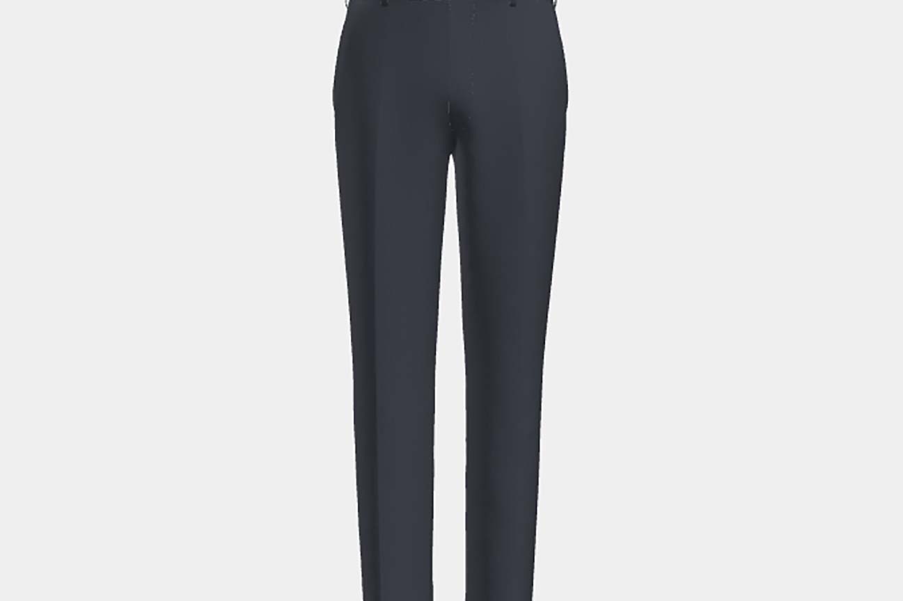 Pantalone su misura lana 110s blu Canonico