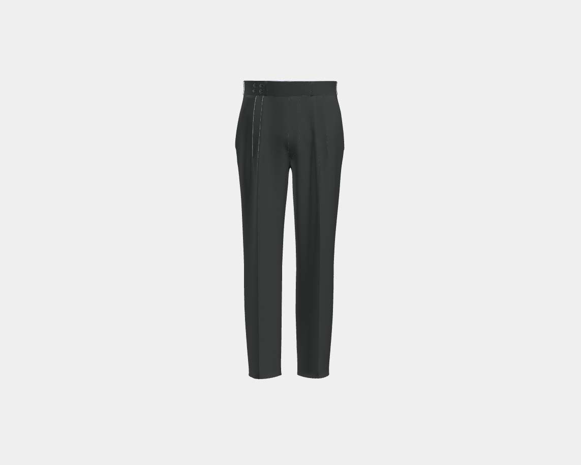 Pantalone con fascia su misura lana e seta 150s verde Caccioppoli