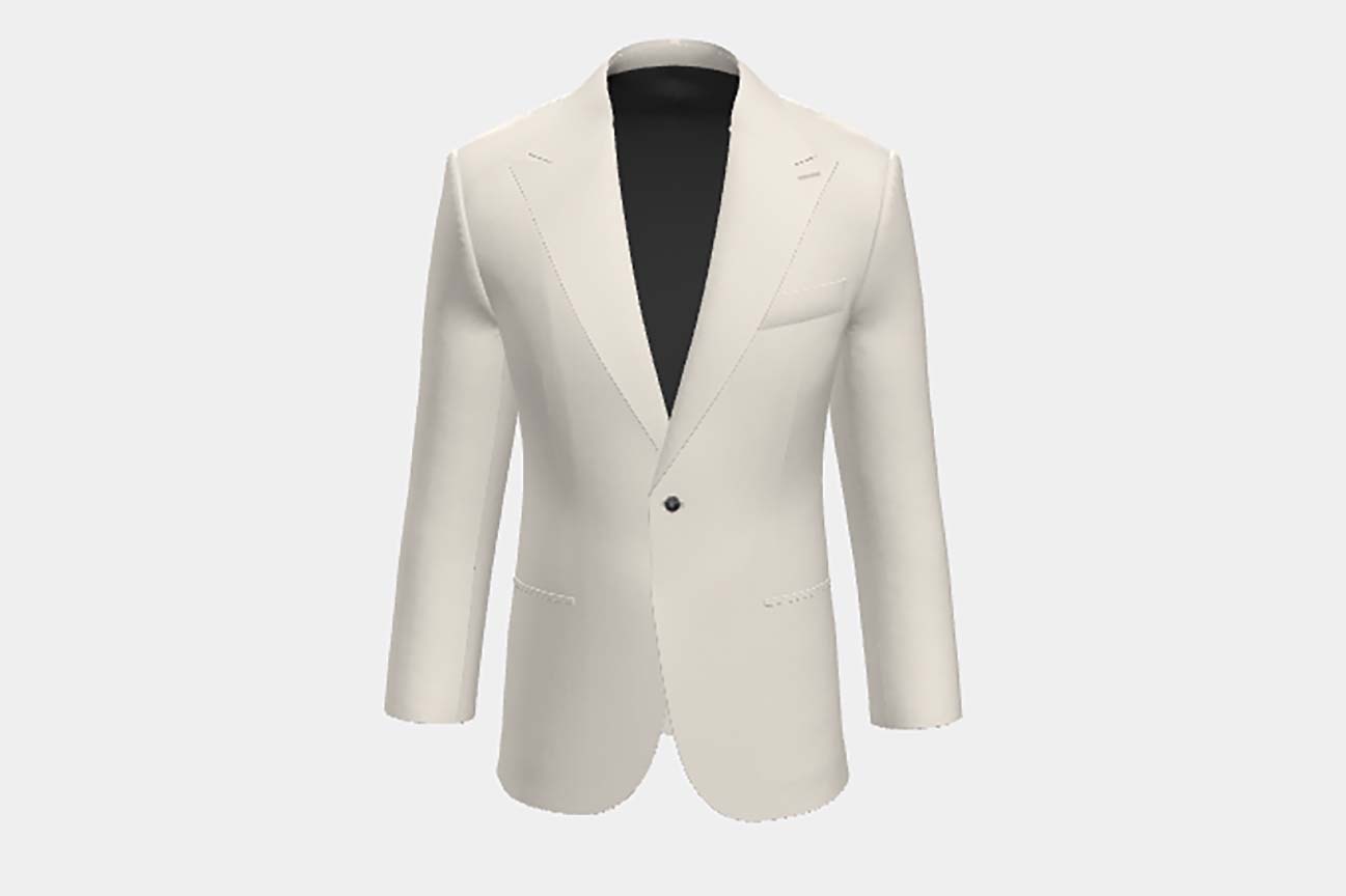 Giacca su misura lana 110s crema Canonico