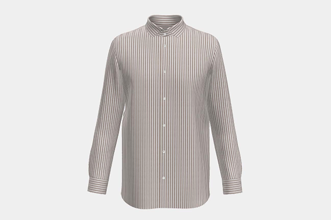 Camicia su misura lino e cotone marrone