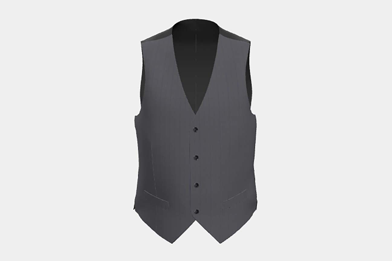 Gilet su misura lana e seta 150s grigio Caccioppoli