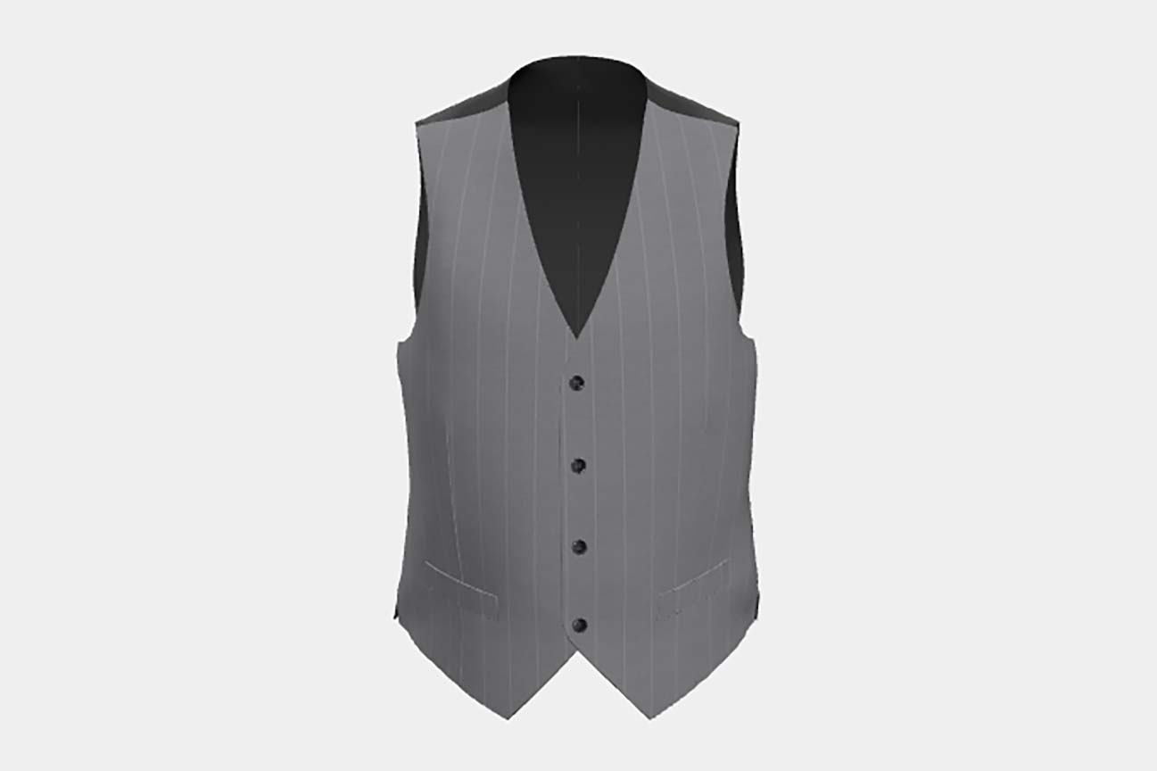 Gilet su misura lana e seta 150s grigio Caccioppoli