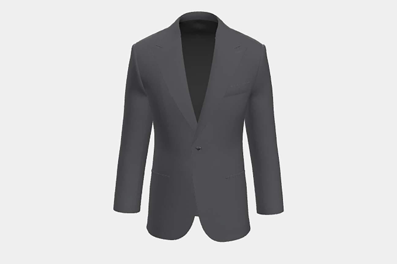 Giacca su misura lana 130s grigio Caccioppoli