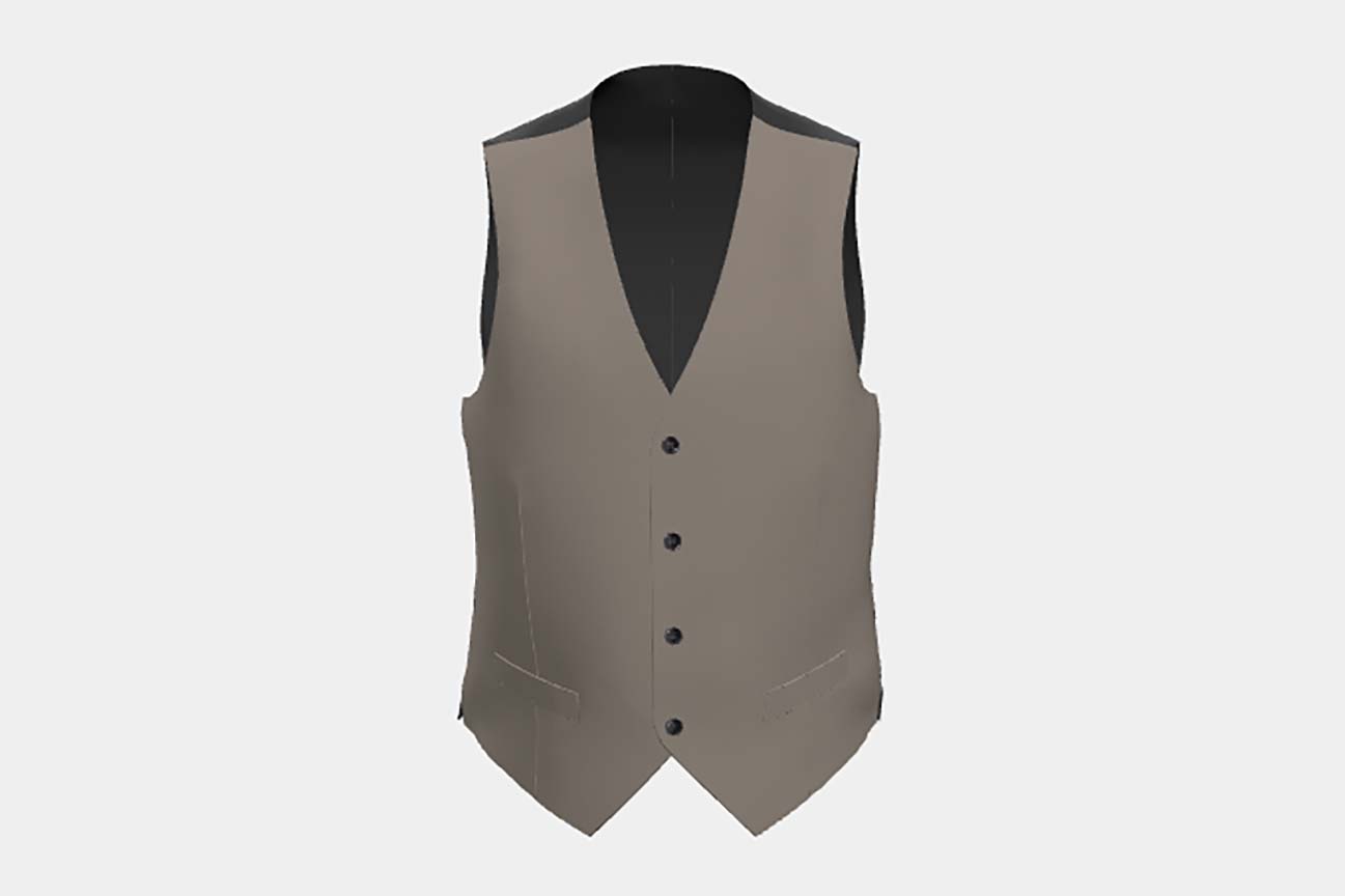 Gilet su misura lana e seta 150s beige Caccioppoli