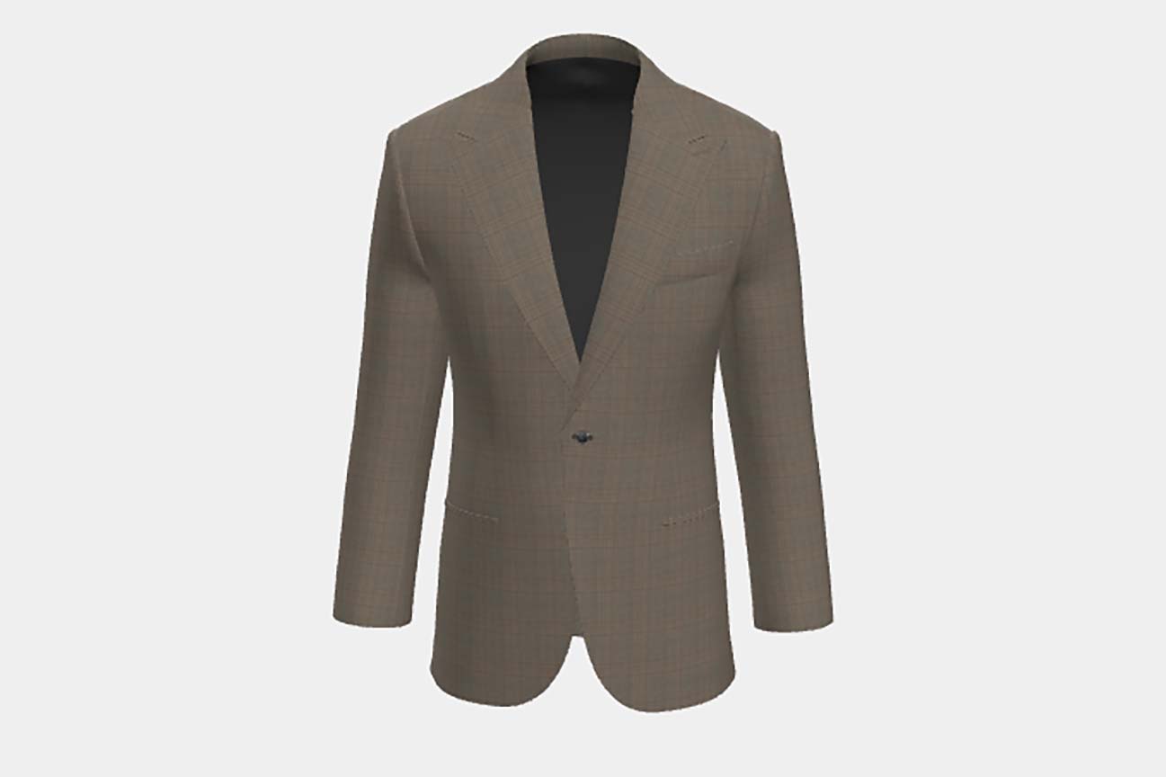 Giacca su misura lana 130s principe di galles beige Caccioppoli