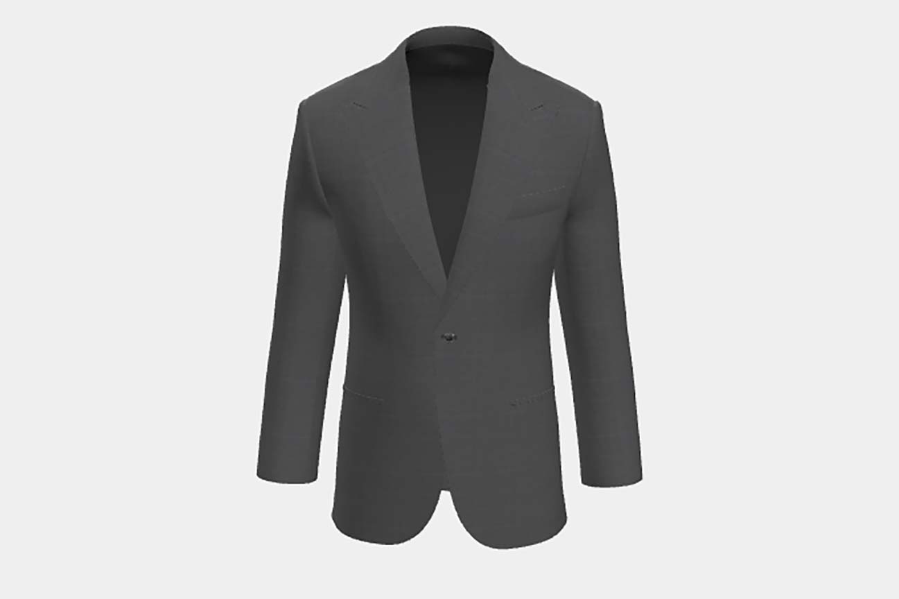 Giacca su misura lana 110s grigio Canonico