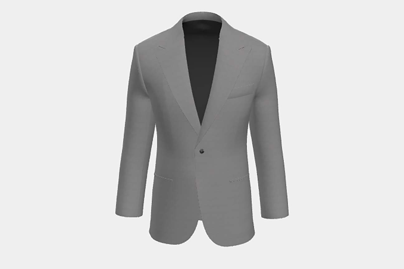 Giacca su misura lana e seta 150s grigio chiaro Caccioppoli