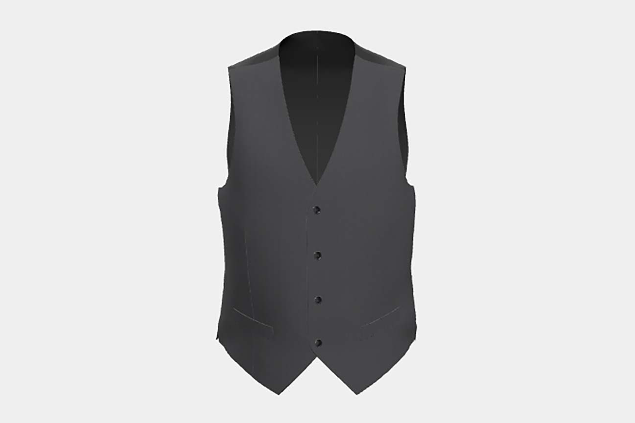 Gilet su misura lana 130s gessato grigio Caccioppoli