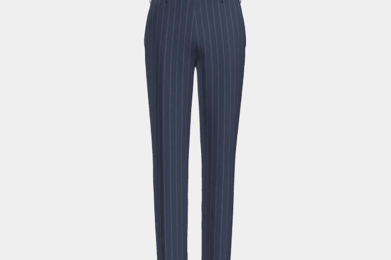 Pantalone su misura lana 120s blu Canonico