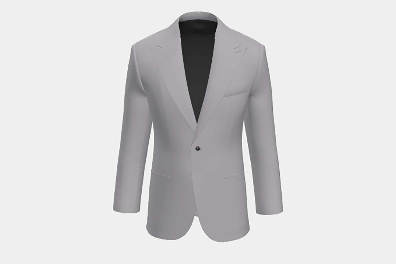 Giacca su misura lana 110s grigio Canonico