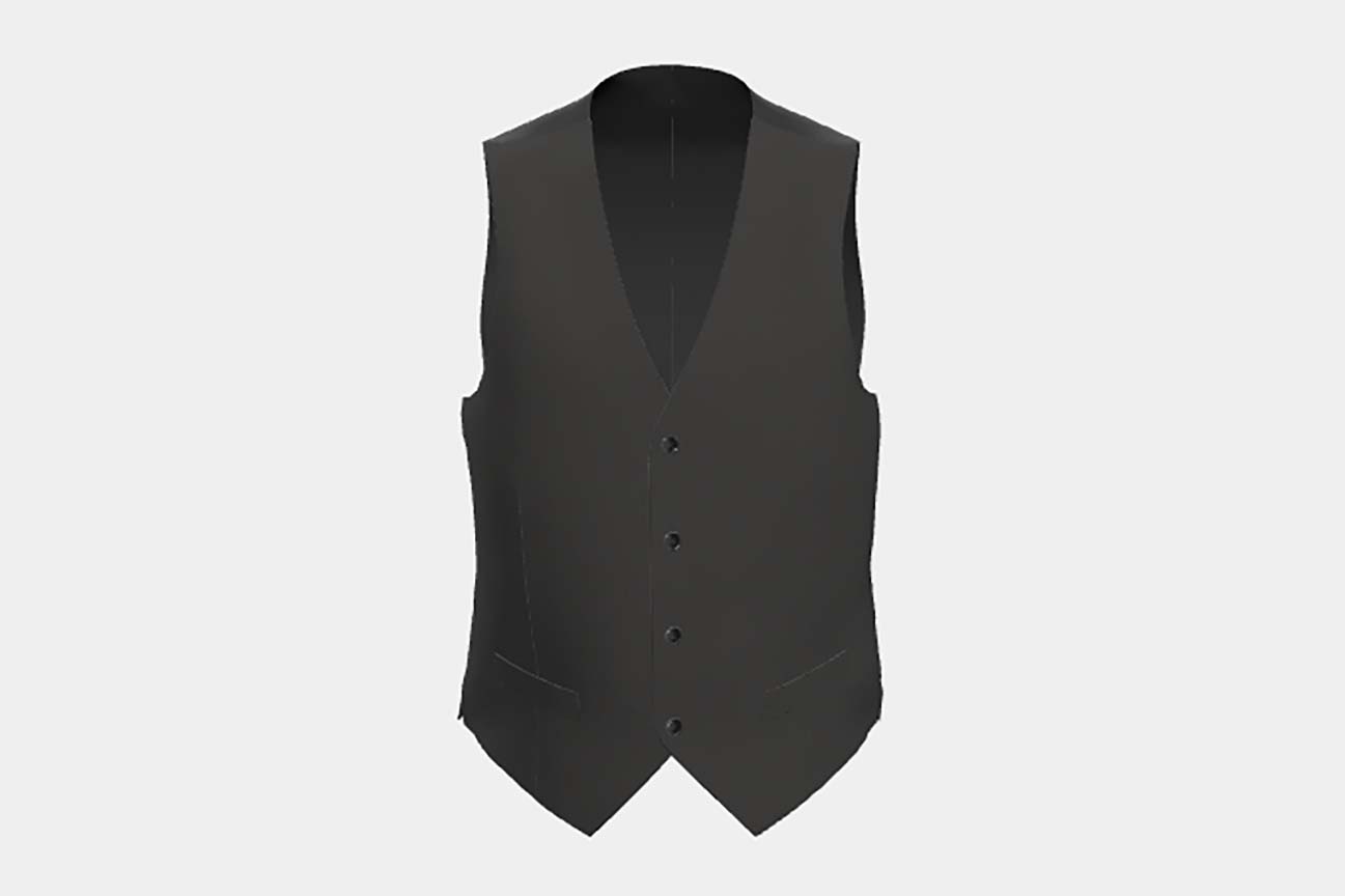 Gilet su misura lana e seta 150s grigio Caccioppoli