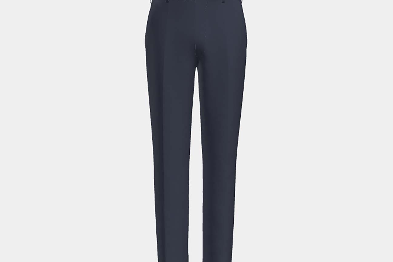 Pantalone su misura lana 120s blu Canonico