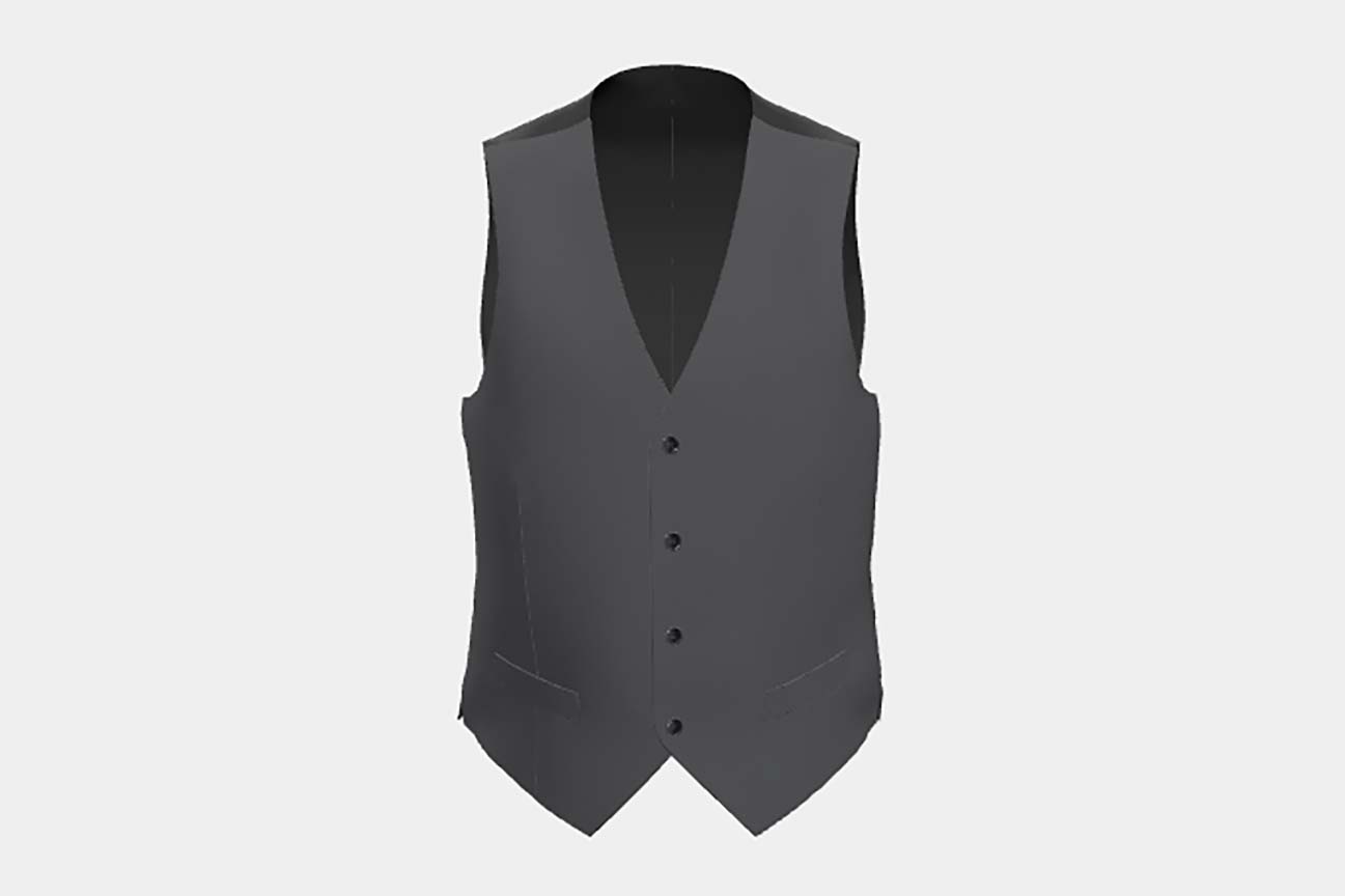 Gilet su misura lana 130s grigio Caccioppoli