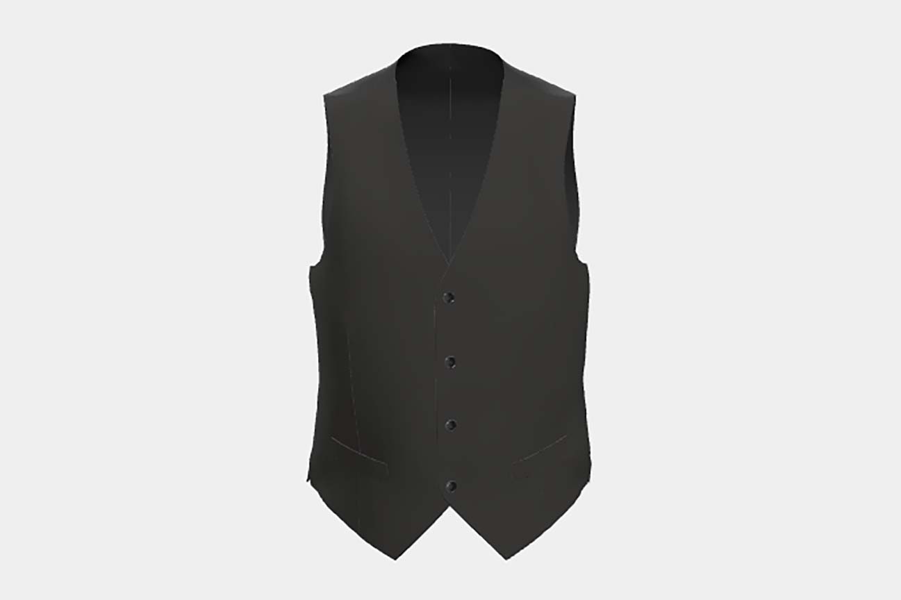 Gilet su misura lana e seta120s nero Canonico