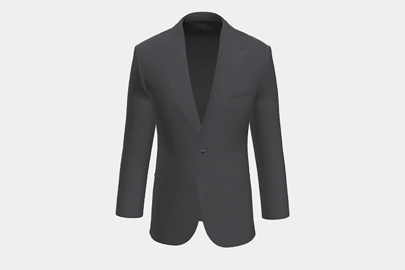 Giacca su misura lana 130s grigio Caccioppoli