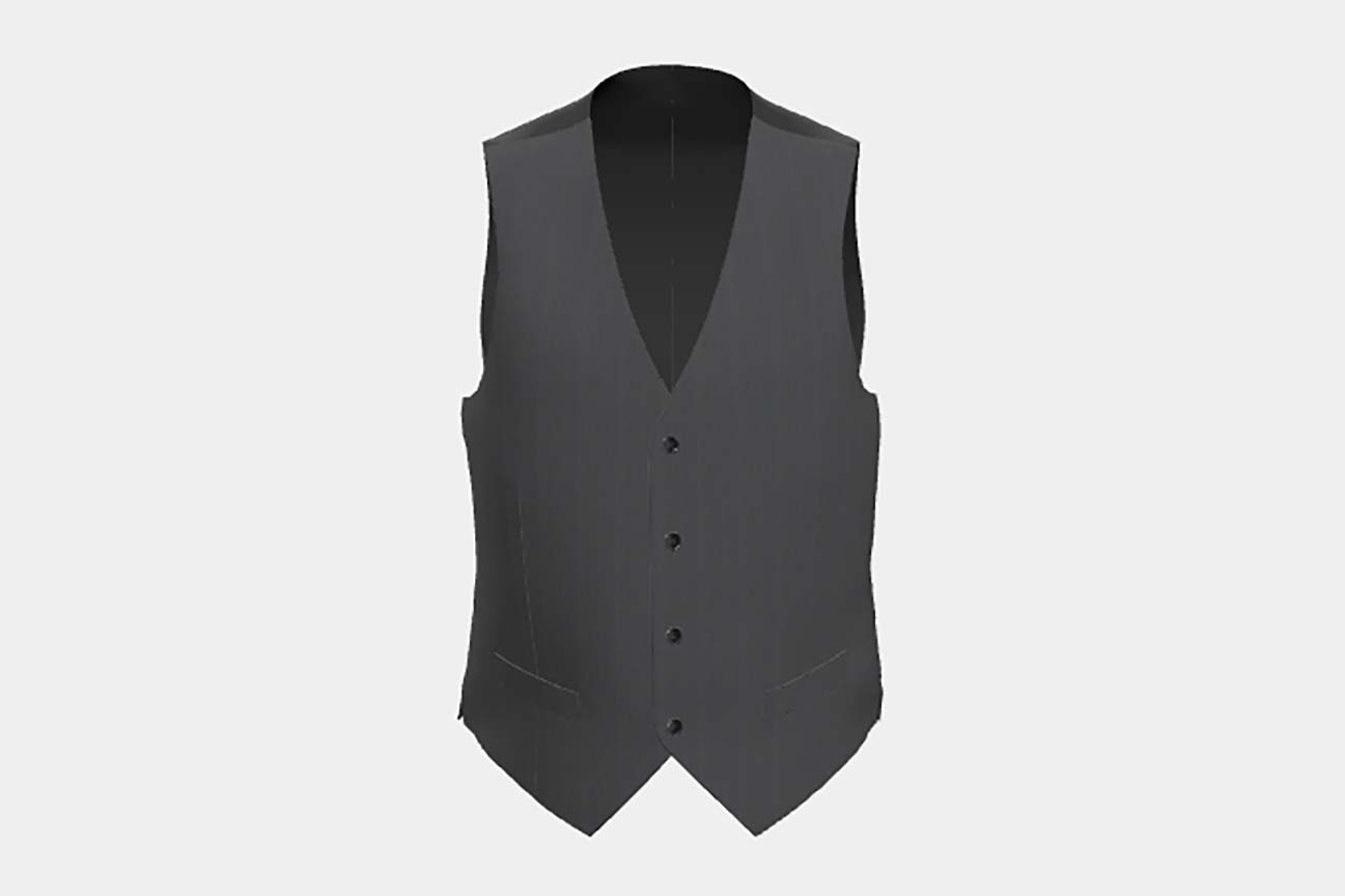 Gilet su misura lana 110s grigio Canonico
