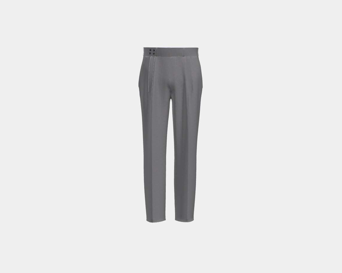 Pantalone con fascia su misura lana 130s finestrato verde Caccioppoli