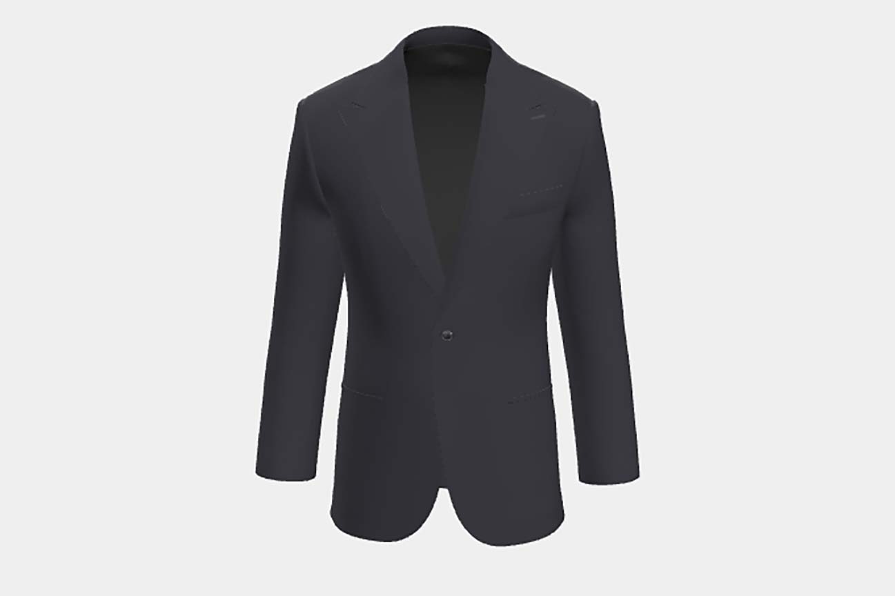 Giacca su misura lana 130s pied de poule blu Caccioppoli