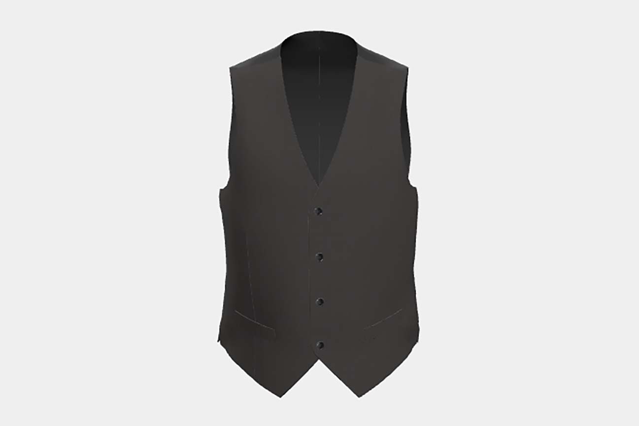 Gilet su misura lana 130s finestrato marrone Caccioppoli