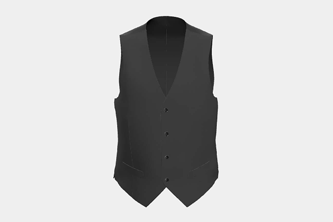 Gilet su misura lana e seta 150s grigio Caccioppoli